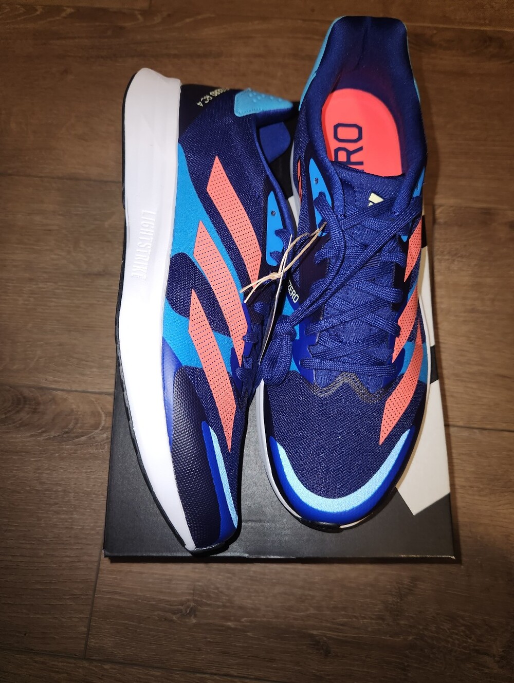 Adidas Adizero RC 4 Blue Red White Lace up Running Sneakers GZ0181 Men's Sz 11